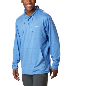 Columbia PFG Slack Tide Henley, Sudaderas Con Capucha Azules Para Hombre | 432709-BWG